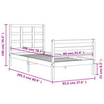 vidaXL Cadre de lit sans matelas 90x200 cm bois massif
