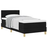 vidaXL Lit à ressorts avec matelas Noir 90 x 200 cm tissu