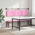 vidaXL Tête de lit suspendue Avec lumière LED Rose Tissu