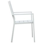 vidaXL Chaises de jardin 4 Pièces Blanc PEHD Aspect de bois