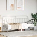vidaXL Cadre de lit de jour avec tête de lit Blanc 80 x 200 cm Acier
