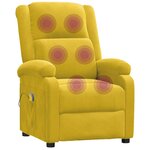 vidaXL Fauteuil de massage Jaune Velours