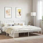 vidaXL Cadre de lit métal avec tête de lit blanc 200x200 cm