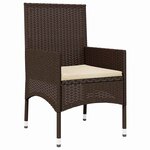 vidaXL Salon de jardin 4 Pièces avec coussins Marron Résine tressée