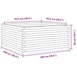 vidaXL Jardinière blanc 100x100x46 cm bois de pin massif