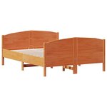vidaXL Cadre de lit sans matelas cire marron 120x190cm bois pin massif