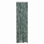 vidaXL Rideau anti-mouches vert et blanc 56x200 cm chenille