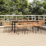 vidaXL Ensemble à manger de jardin 9 Pièces Résine tressée