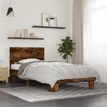 vidaXL Cadre de lit sans matelas chêne fumé 90x190 cm
