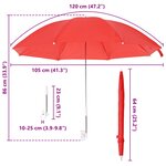 vidaXL Parapluie avec pince 2 Pièces Rouge brique Ø 105 x 86 cm