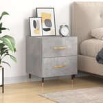 vidaXL Table de chevet gris béton 40x35x47 5 cm bois d’ingénierie