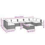 vidaXL Salon de jardin 8 Pièces avec coussins Résine tressée Gris