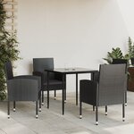 vidaXL Ensemble à manger de jardin 5 Pièces noir résine tressée et acier