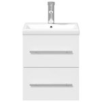 vidaXL Armoire lavabo de salle de bain avec bassin intégré blanc