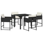 vidaXL Ensemble de salle à manger pour jardin 5 Pièces Noir polyrotin