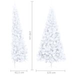 vidaXL Demi-arbre de Noël artificiel pré-éclairé et boules blanc 240cm