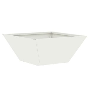 vidaXL Pot de jardin en forme de bol Blanc 35 x 35 x 15 cm Acier
