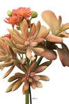Bouquet plante grasse factice en piquet 3 têtes h18cm automne - couleur: automne