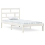 vidaXL Cadre de lit Blanc Bois de pin massif 90x200 cm
