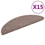 vidaXL Tapis d'escalier auto-adhésifs 15 pièces 56 x 17 x 3 cm Crème Demi-rond