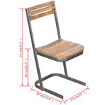 vidaXL Chaises à manger lot de 2 bois de teck massif