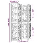 vidaXL Cloison de séparation 4 panneaux marron bois paulownia massif