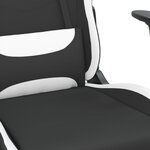 vidaXL Chaise de jeu Noir et blanc Tissu