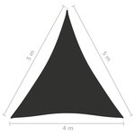 vidaXL Voile de parasol Tissu Oxford triangulaire 4x5x5 m Anthracite