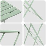 vidaXL Ensemble bistro pliant 3 Pièces Vert menthe clair Acier