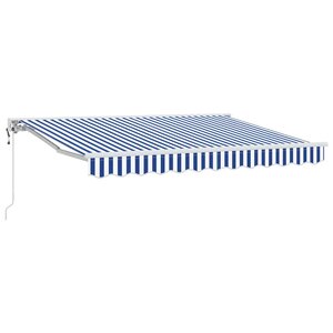 vidaXL Auvent Rétractable Bleu et Blanc 300 x 200 cm