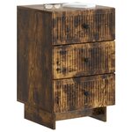 vidaXL Cabinet de chevet avec tiroir Chêne fumé 43 x 41 x 66 5 cm
