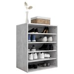 vidaXL Armoire à chaussures Gris béton 60x35x70 cm Bois d’ingénierie