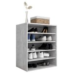 vidaXL Armoire à chaussures Gris béton 60x35x70 cm Aggloméré