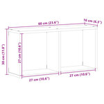 vidaXL Armoire murale 60x16x30 cm noir bois d'ingénierie