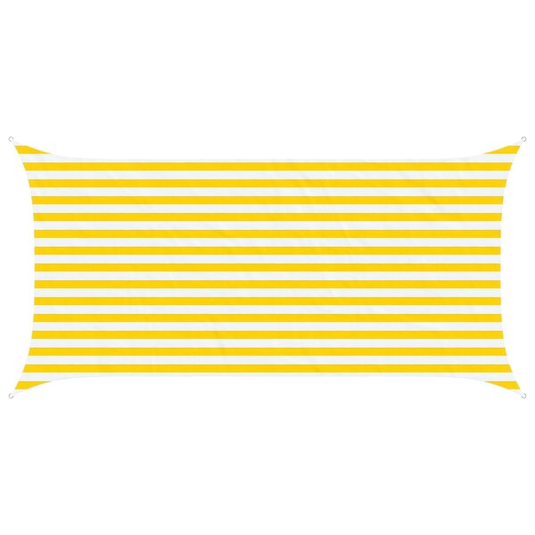 vidaXL Voile d'ombre Jaune et blanc 2 x 4 m 100   polyester Oxford