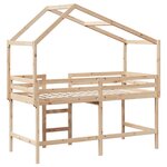 vidaXL Lit superposé et échelle et toit 90x200 cm bois de pin massif