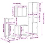 vidaXL Ensemble de meubles de salle de bain 4 Pièces chêne sonoma