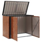 vidaXL Boîte de Rangement de Jardin Marron 151 5 x 82 x 110 5 cm Acier