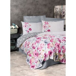 Parure de lit - housse de couette 220 x 240 + 2 taies d'oreiller 60 x 60 coton renforcé - Gris