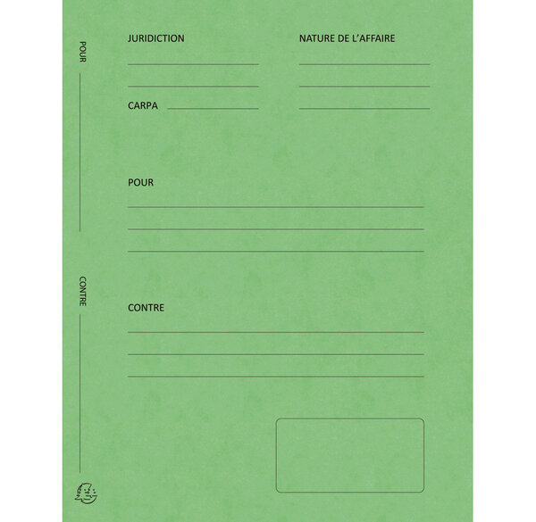 Dossiers de plaidoirie 'Pour / Contre'  vert x 5 EXACOMPTA
