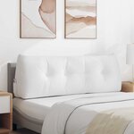 vidaXL Coussin de Dos Blanc 140 x 24 x 50 cm tissu