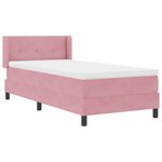 vidaXL Lit à ressorts avec matelas noir 100x200 cm en velours Rose