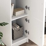 vidaXL Meuble de Rangement Blanc 31 5 x 32 x 124 cm Bois d'ingénierie
