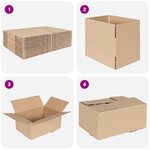 vidaXL Boîte Pliable 50 Pièces 30x21.5x14 cm Carton