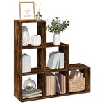 vidaXL Étagère séparatrice de pièce à 3 niveaux chêne fumé 99x29x99 cm