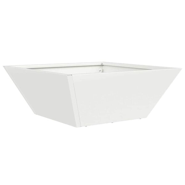 vidaXL Pot de jardin en forme de bol Blanc 40 x 40 x 15 cm Acier