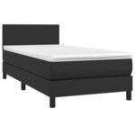 vidaXL Sommier à lattes de lit avec matelas Noir 90x190 cm Similicuir