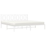 vidaXL Cadre de lit métal avec tête de lit blanc 193x203 cm