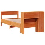 vidaXL Lit bibliothèque sans matelas cire marron 100x200 cm pin massif