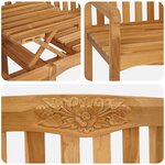 vidaXL Banc en Bois Sculpté en Rose 150 5 x 60 x 95 cm Naturel